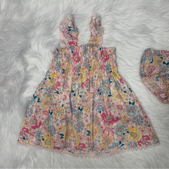 SOLD! Colorful Floral Dress with Bloomers - Picture 4 of 8